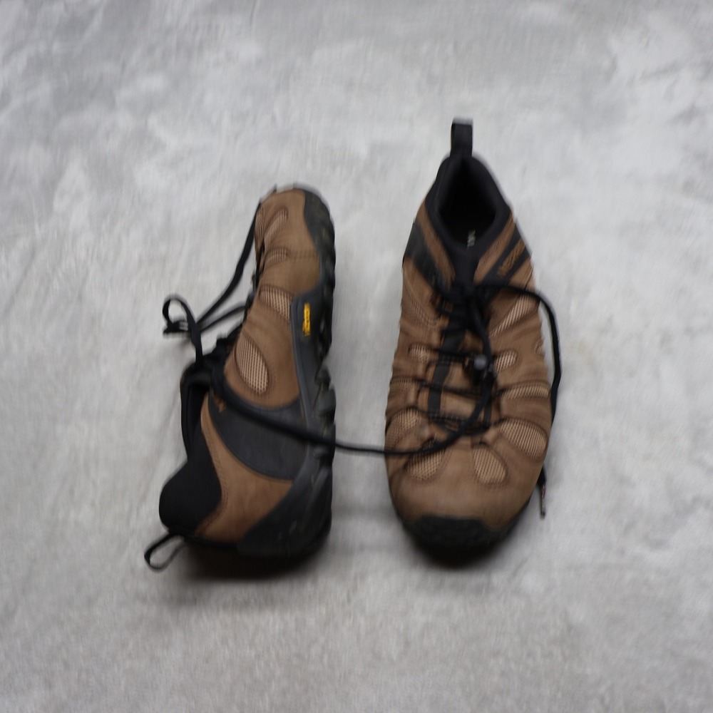Merrell Mens 13 Brown Shoes Leather Mesh Hiking Trek Cham 8 Stretch Waterproof